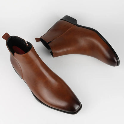 Chelsea boots heren met rits en blokhak, enkellaarzen