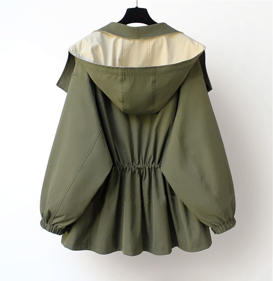 Oversized jas dames met capuchon en grote reverskraag