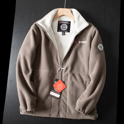 Fleece vest heren met opstaande kraag en volledige rits