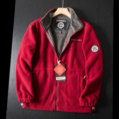 Fleece vest heren met opstaande kraag en volledige rits