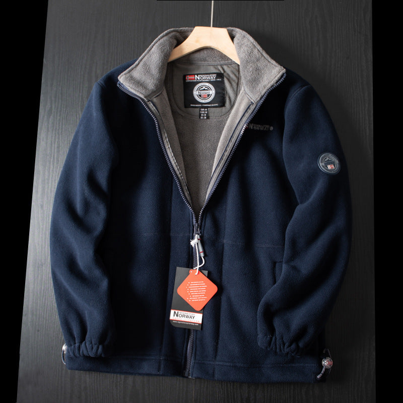 Fleece vest heren met opstaande kraag en volledige rits