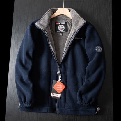Fleece vest heren met opstaande kraag en volledige rits