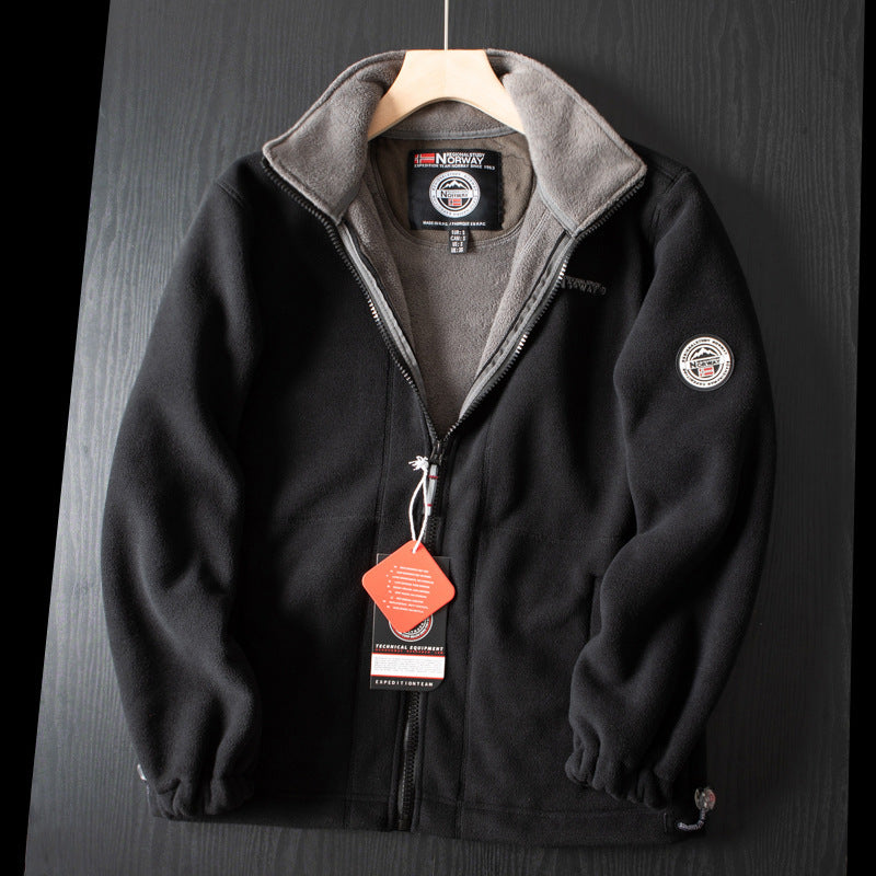 Fleece vest heren met opstaande kraag en volledige rits
