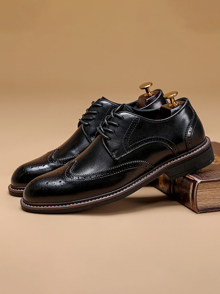 Geklede veterschoenen met brogue details voor heren, derby model