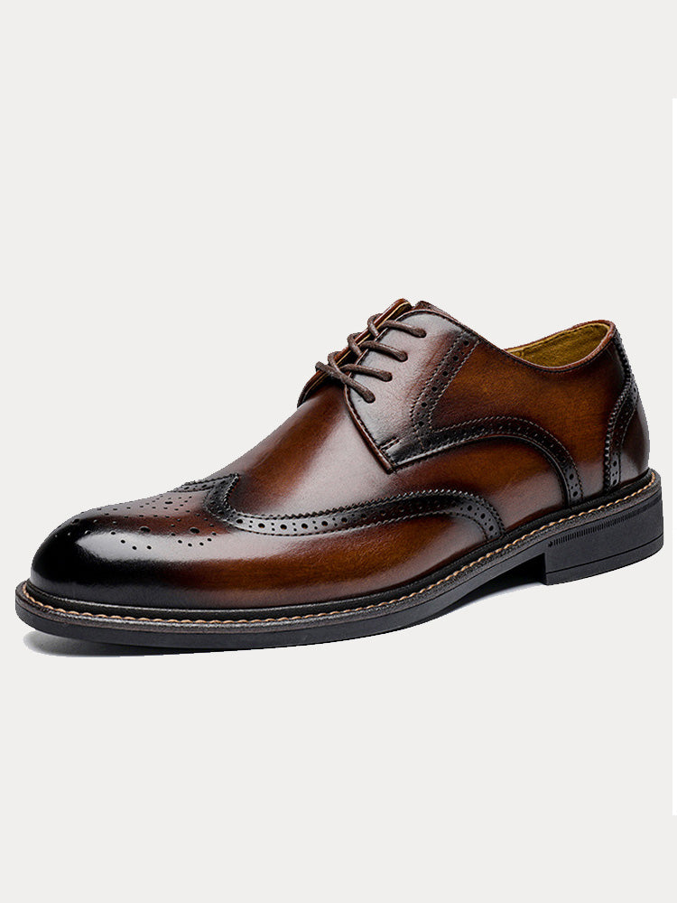Geklede veterschoenen met brogue details voor heren, derby model