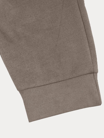Athleisure 2-Piece Suede Set Sports Set coofandy 