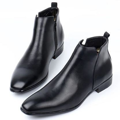 Chelsea boots heren met rits en blokhak, enkellaarzen