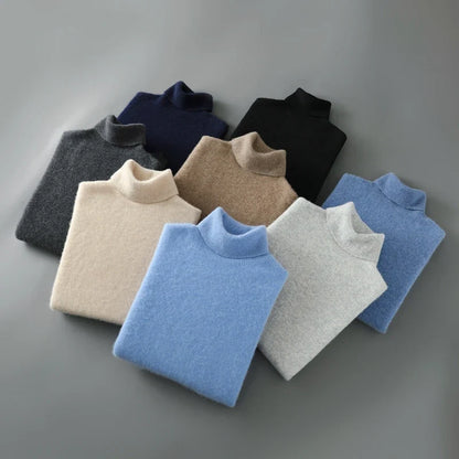 Relaxed fit coltrui dames met hoge gebreide rolkraag
