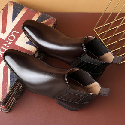 Chelsea boots heren met spitse neus en elastische zijpanelen