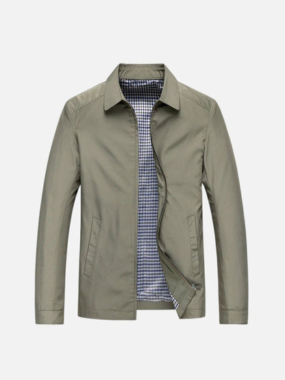 Harrington jas heren met ritssluiting en puntkraag - regular fit