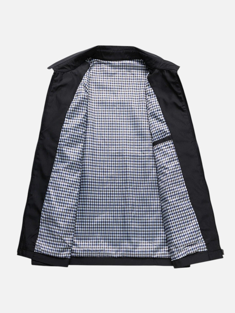 Harrington jas heren met ritssluiting en puntkraag - regular fit