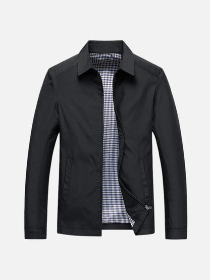 Harrington jas heren met ritssluiting en puntkraag - regular fit