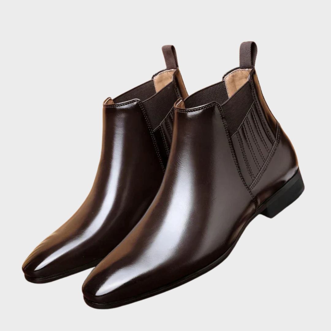 Chelsea boots heren met spitse neus en elastische zijpanelen