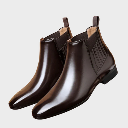 Chelsea boots heren met spitse neus en elastische zijpanelen