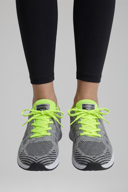 Lage wandelschoenen dames met vetersluiting en mesh bovenwerk