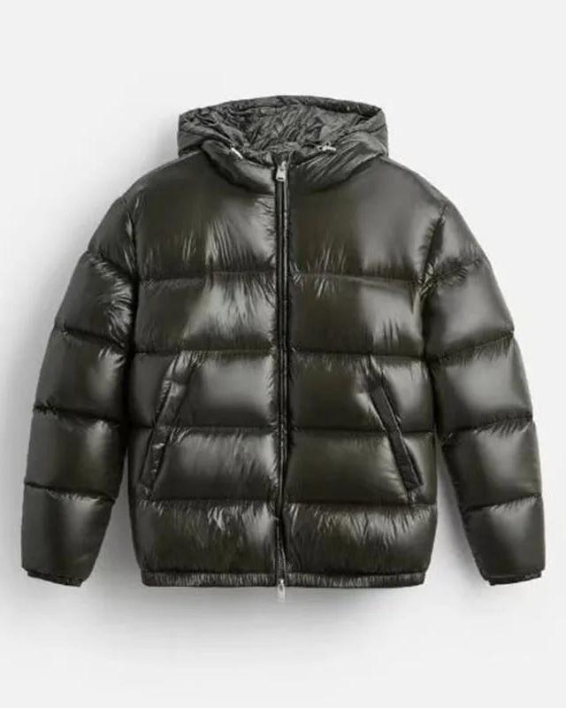 Gewatteerde puffer jas heren met capuchon en ritssluiting