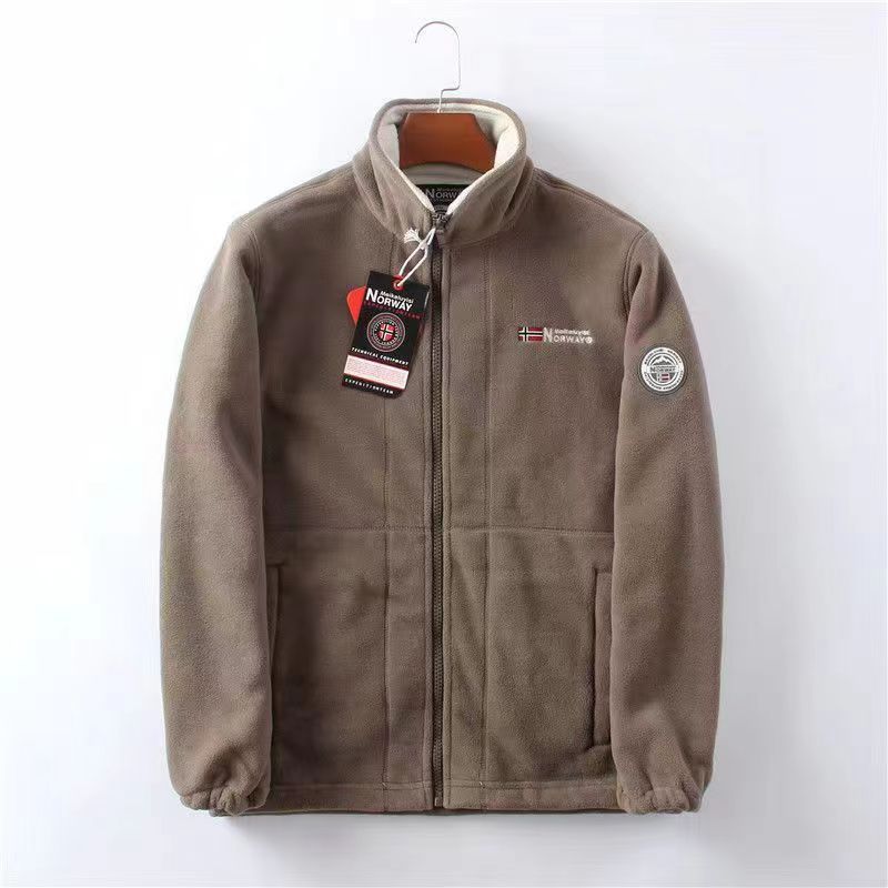 Fleece vest heren met opstaande kraag en volledige rits