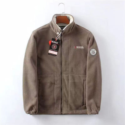 Fleece vest heren met opstaande kraag en volledige rits