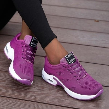 Sportschoenen dames met veters en luchtkussen zool