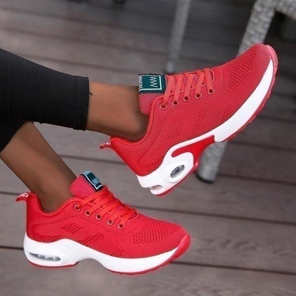 Sportschoenen dames met veters en luchtkussen zool