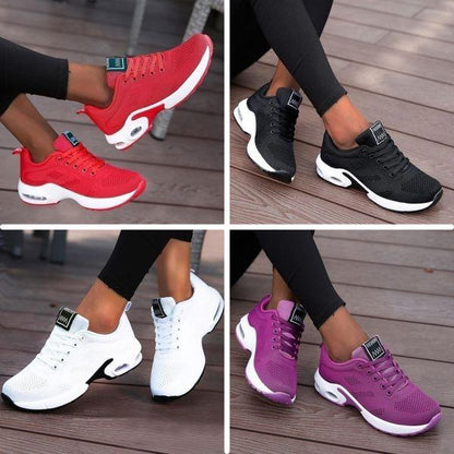 Sportschoenen dames met veters en luchtkussen zool