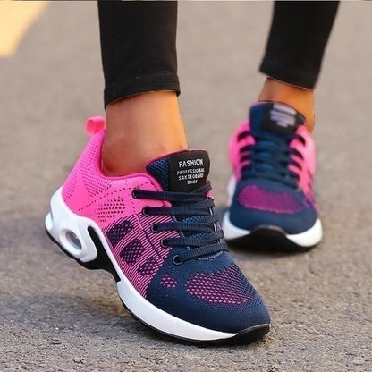 Sportschoenen dames met veters en luchtkussen zool