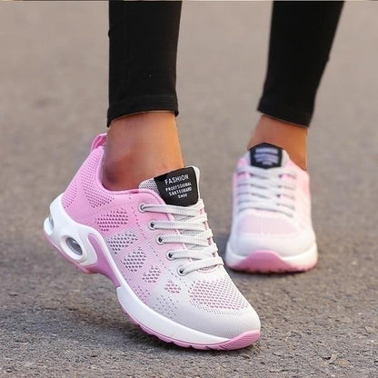 Sportschoenen dames met veters en luchtkussen zool