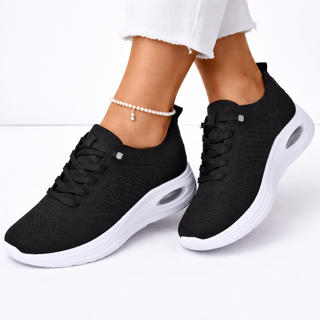 Instap sneakers dames met luchtkussen zool en gebreide bovenkant