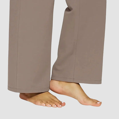 Joggingbroek dames met hoge taille en wijde pijpen