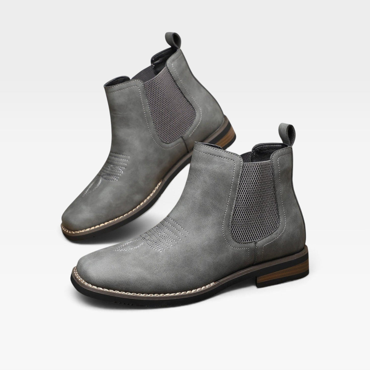 Instapbare chelsea boots heren met stretch zijpanelen en blokhak
