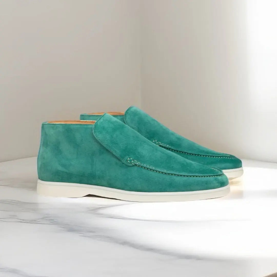 Halfhoge instapschoenen voor heren met gestikte mocassinnaad