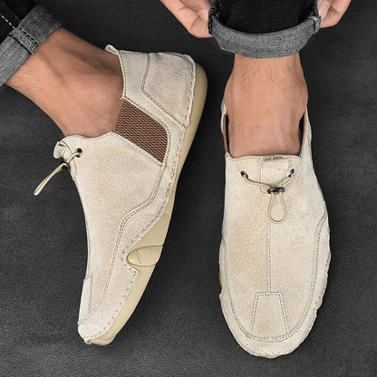 Instappers heren met elastisch trekkoord en mocassin stiksel