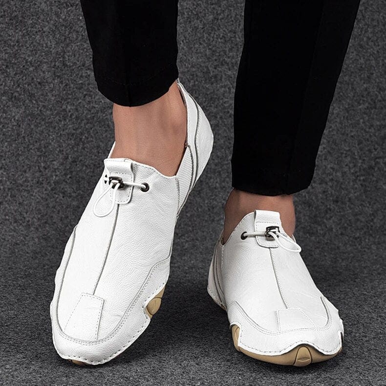 Instappers heren met elastisch trekkoord en mocassin stiksel