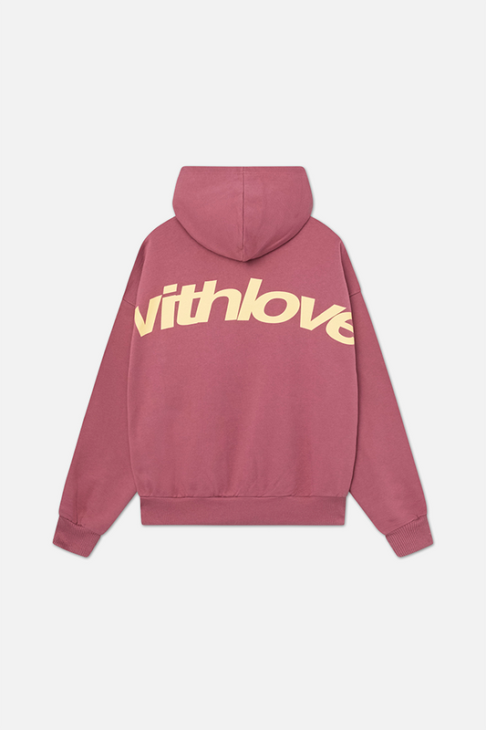 "Comfortabele, stijlvolle vrouwenhoodie in blauw, bordeauxroze; symbool van zelfliefde, ontspannen pasvorm, minimalistisch de