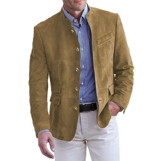 Dennis | Tijdloze colbertjas voor mannen in de kleur Khaki voor heren in stijl ideaal voor de herfst.