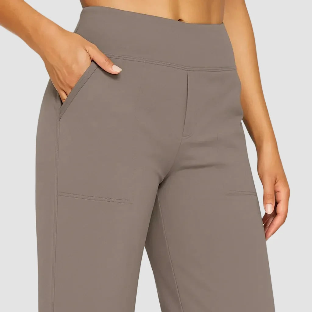 Joggingbroek dames met hoge taille en wijde pijpen