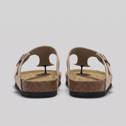 Teenslippers heren met verstelbare gesp en voorgevormd voetbed