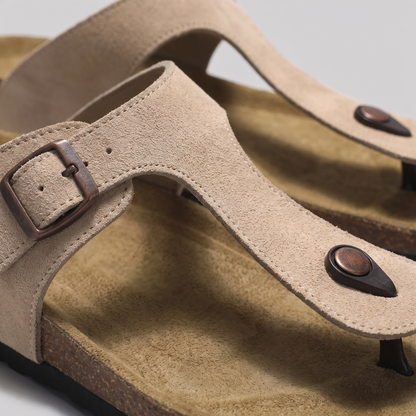 Teenslippers heren met verstelbare gesp en voorgevormd voetbed
