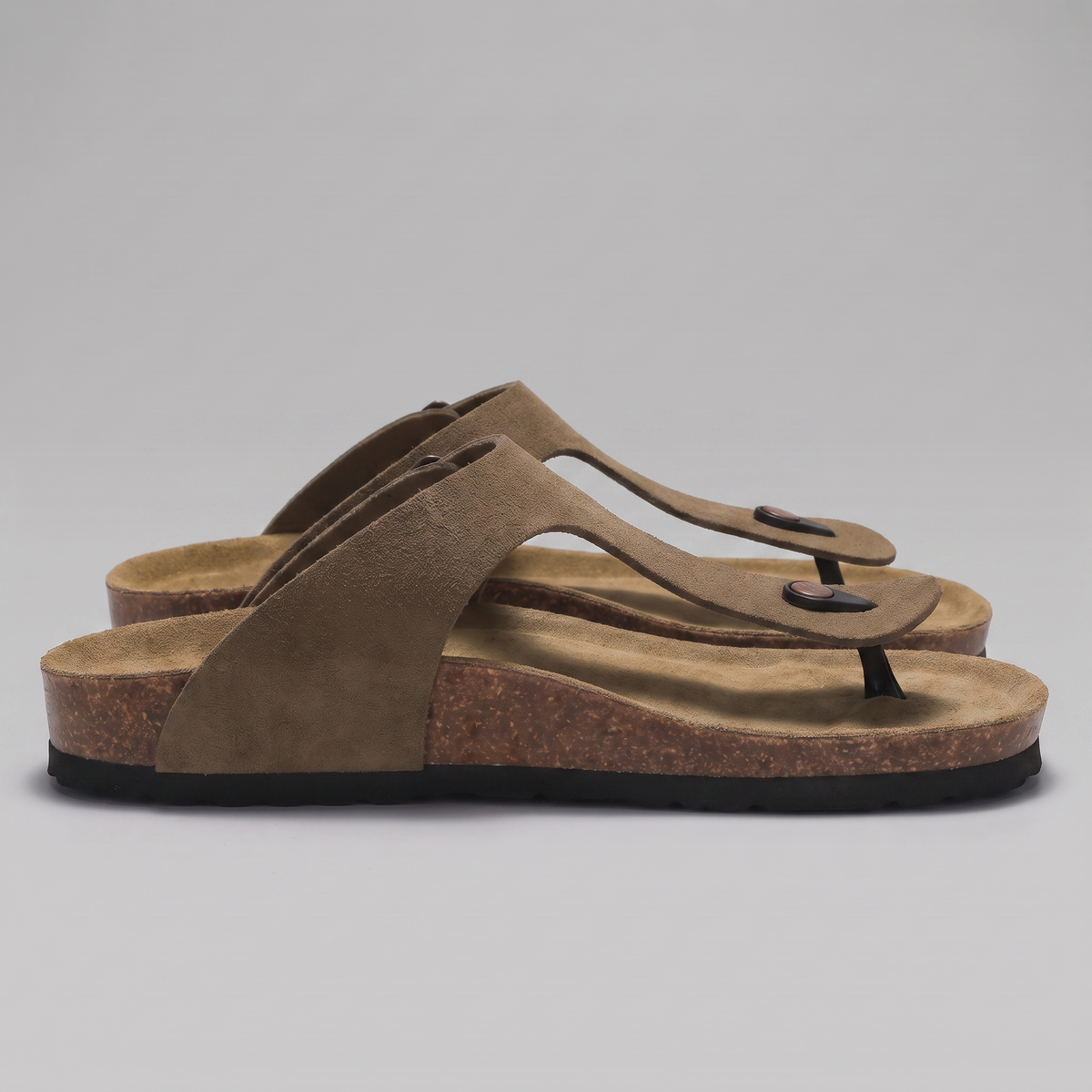 Teenslippers heren met verstelbare gesp en voorgevormd voetbed