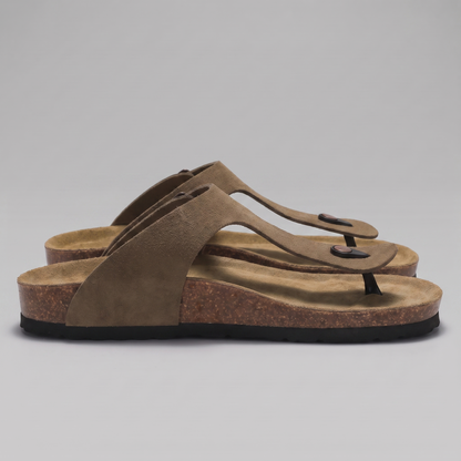 Teenslippers heren met verstelbare gesp en voorgevormd voetbed