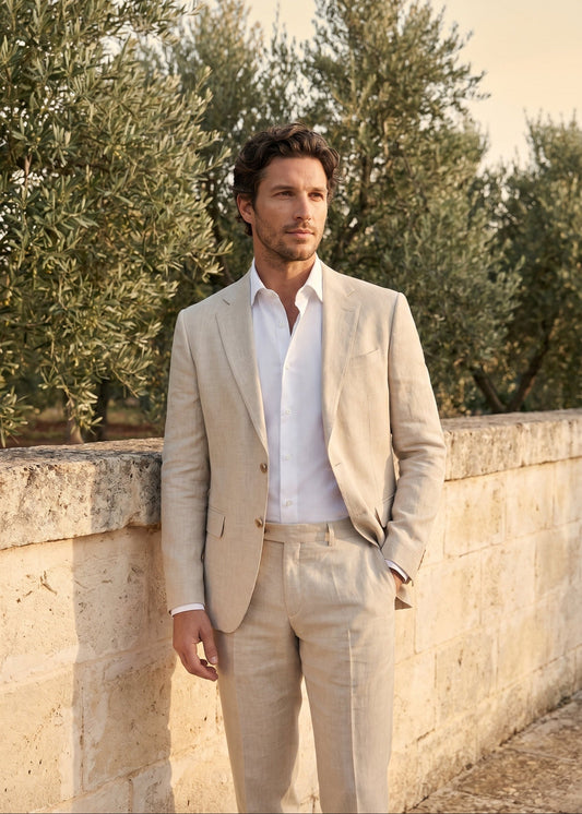 Tweedelig kostuum heren met tailored fit en tweeknoopssluiting
