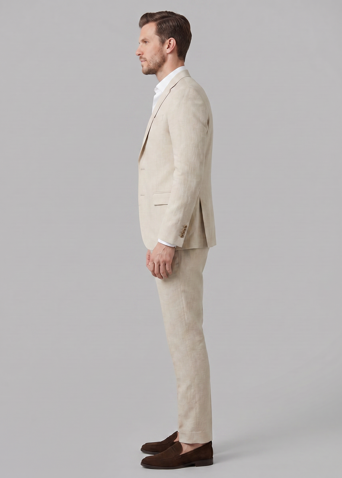 Tweedelig kostuum heren met tailored fit en tweeknoopssluiting