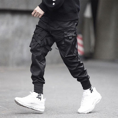 Tapered cargo joggingbroek met verstelbare banden en geribde boorden