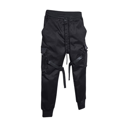 Tapered cargo joggingbroek met verstelbare banden en geribde boorden
