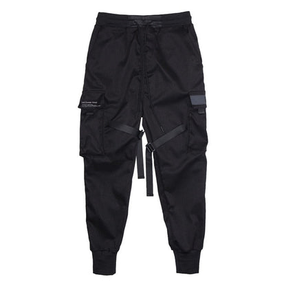 Tapered cargo joggingbroek met verstelbare banden en geribde boorden
