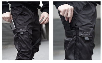 Tapered cargo joggingbroek met verstelbare banden en geribde boorden