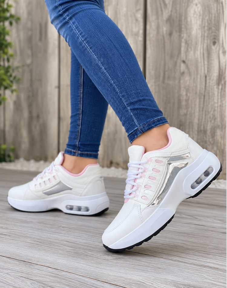 Chunky sneakers dames met veters en luchtkussen plateauzool