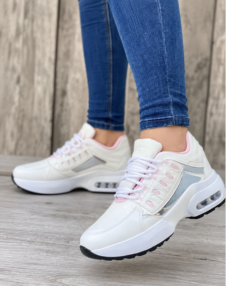 Chunky sneakers dames met veters en luchtkussen plateauzool
