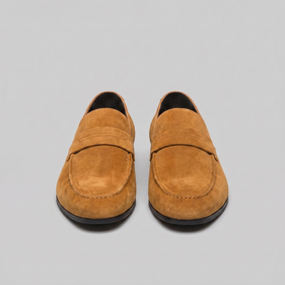 Penny loafers voor heren met wreefband en lage platte hak