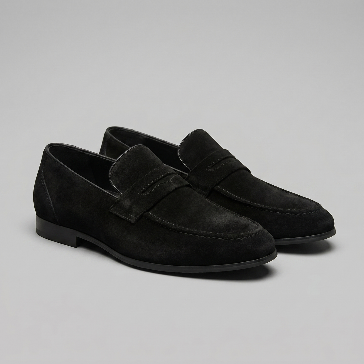 Penny loafers voor heren met wreefband en lage platte hak